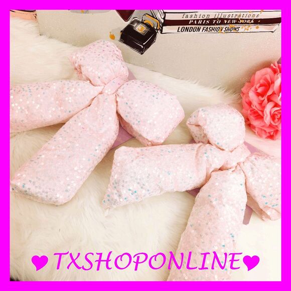 🎄🎀2 Pink sparkling big bow christmas decoration🎀🎄 - Picture 2 of 7